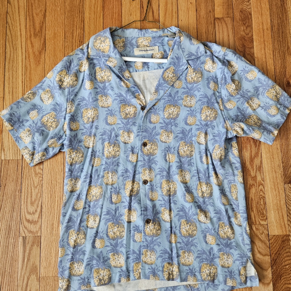 Tommy Bahama Light Blue Pineapple Print Shirt